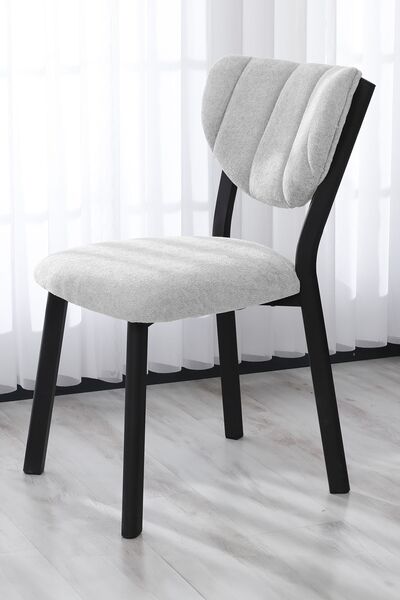 Armens Life Mobilya, Lojistik & Elektronik Ticaret Elma Mutfak Sandalyesi Yemek Odası Kafe Restoran Yarmalı Çizgili Sandalye Silinebilir - Beyaz