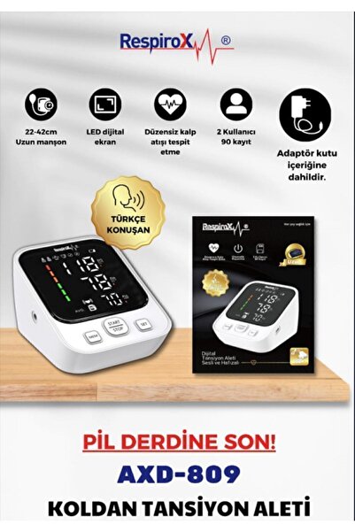 Respirox Türkçe Konuşan Koldan Tansiyon Aleti Axd-809