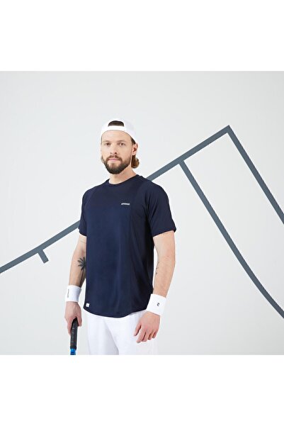 Decathlon Erkek Kısa Kollu Tenis Tişörtü - Lacivert / Beyaz - Dry Rn
