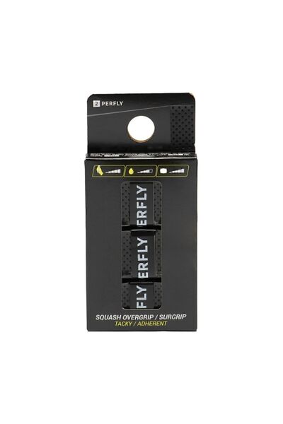 Decathlon Perfly Squash Overgrip - Black - X3 - Tacky