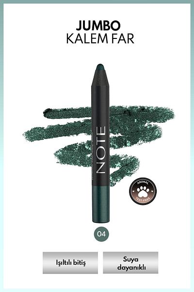 NOTE Jumbo Green Eyeshadow Pen - Water Resistant, Sparkling 04 Emerald