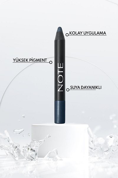 NOTE Jumbo Eyeshadow Pencil - Water Resistant, Luminous Pencil Shadow 07 Petrol - Blue