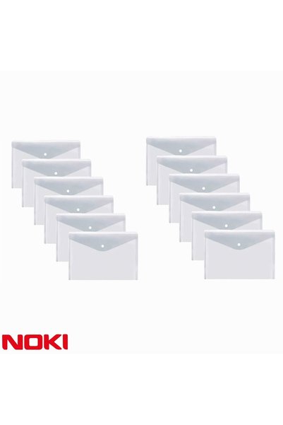 Noki Dosar cu închidere cu capse, set de 12 bucăți, transparent, format A4