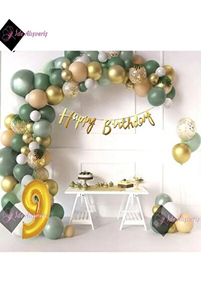 Bkmc Set de baloane ornamentale pentru petrecerea de aniversare de lux, verde...