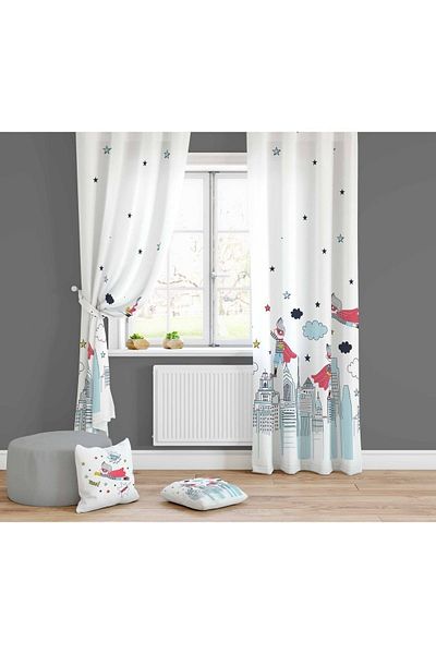 Lolla Evmila Children's Room Patterned Background Curtain