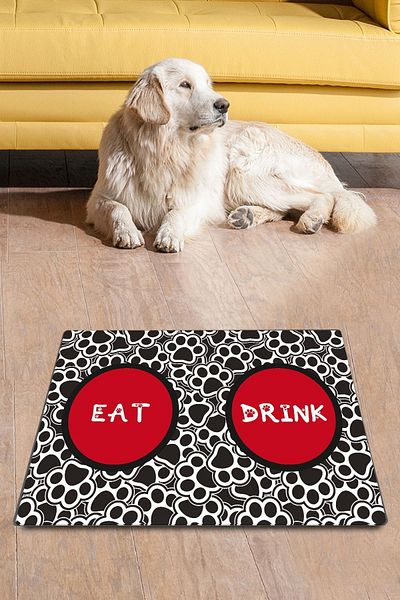 Chilai Home Pvc Printfoot Cat Dog Food Mat - Cat Supplies Accessory