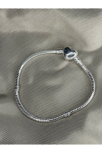 asaf Kalp Moment Bileklik / Charm Takılabilir Gümüş Kaplama