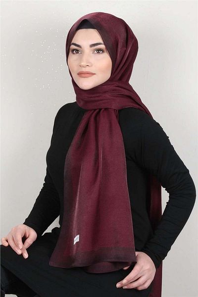 PİRAMİT Burgundy Amber Glitter Shawl - 4000-16 Model