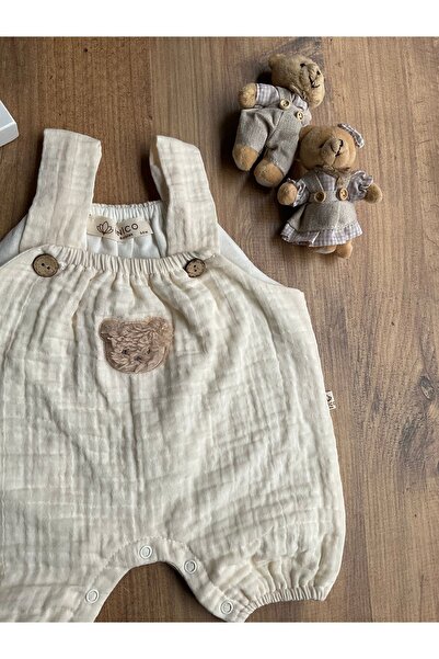 Mini Chics Unisex Teddy Bear Baby Salopette
