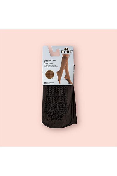 Dore Γυναικείες κάλτσες Mink Color - Αντιολισθητικές Umrah και Tawaf μέχρι το γόνατο