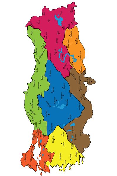 Pi Papers Turkey Region Map, Colorful Map, No Harm to the Surface Adhesive-Free Magic Smart Paper