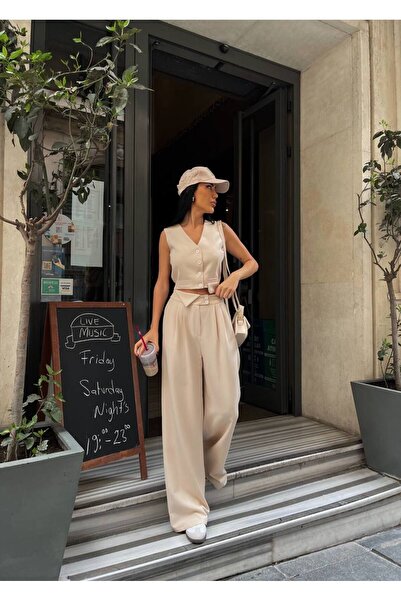 Rabury Butik Iyo Crop Vest and Palazzo Pants Set