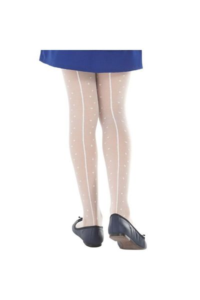 Dore Girl's Ecru Cream Şebnem Patterned Pantyhose