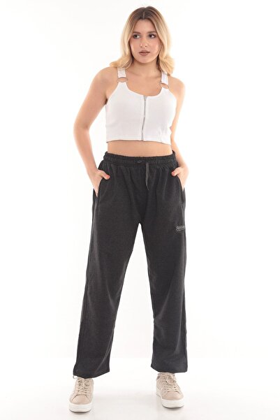 KonForYou Unisex Beli Bağcıklı Çift Cep Örme Büyük Beden Oversize Eşofman Altı