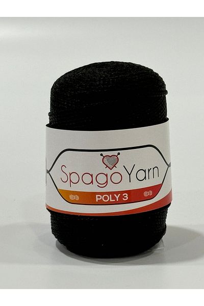 BALIM ÖRGÜ EVİ Μαύρο Spago Yarn Honey Knit - Πολυεστέρας Μακραμέ 100gr SY270