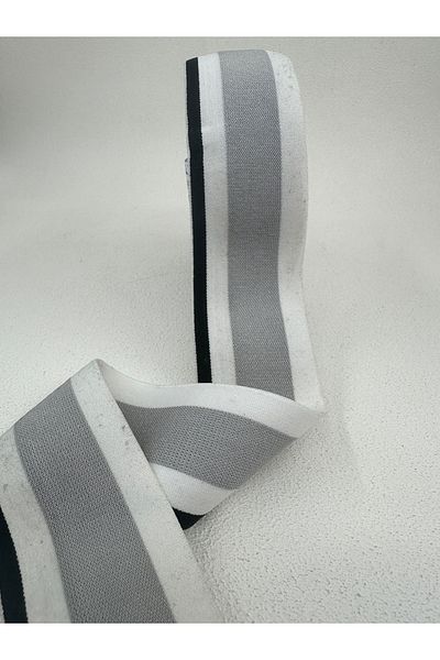 paşateks since 1995 şekil 5 Meter Striped Woven Tire - Grey/White