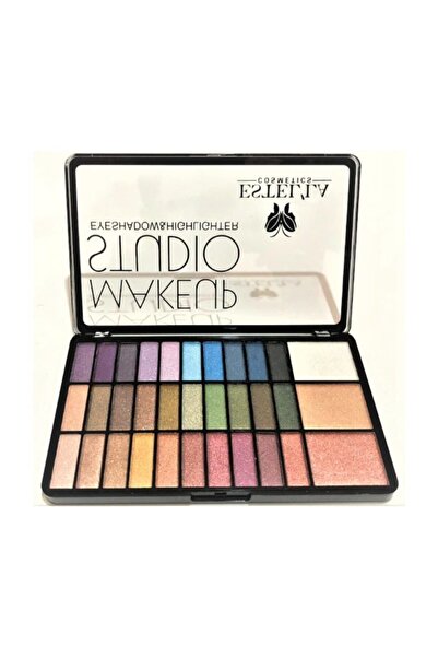 Estella Make Up Studio 30'lu Far 3'lü Highlighter B Paleti
