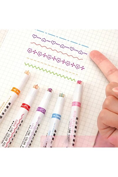 Kawaii Roller Linear Çift Uçlu Şekilli Kalem Seti