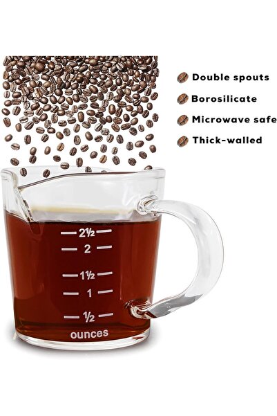 MIBRU Coffee glass mesuring cup 70ml scale