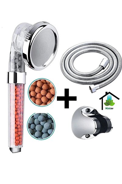 mintev Filtreli Arıtmalı Boncuklu Set Su Tasarruflu Eco Duş Başlığı Krom Hort...
