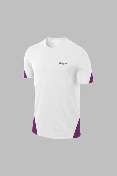 POSEIDON STORM Tricou alb Dri-Fit pentru bărbați - Confort pentru drumeții, decolteu, S-3XL