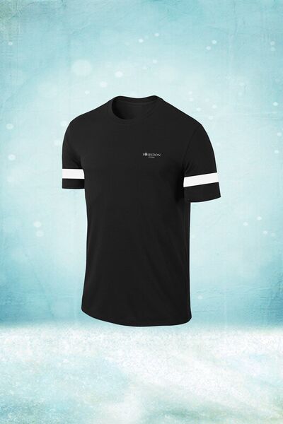 POSEIDON STORM Μαύρο ανδρικό μπλουζάκι Dri-fit - Στρογγυλή λαιμόκοψη, κοντό μανίκι, S-3xl