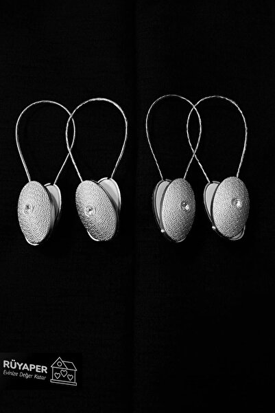 RÜYAPER Mıknatıslı Tül Perde Toplama Mandalı GÜMÜŞ 4 ADET