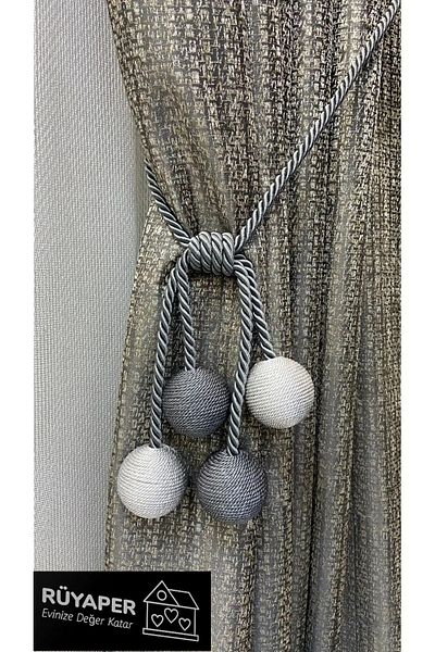 RÜYAPER 4 Ball Gray Anthracite Background Curtain Connection Apparatus - 1 Piece