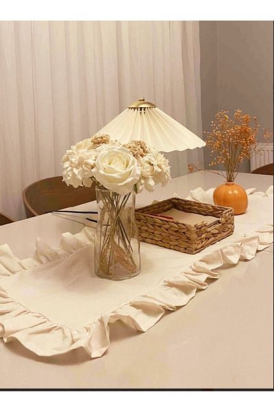 İDİL Natural Runner Vintage / Runner cu volane 40×110