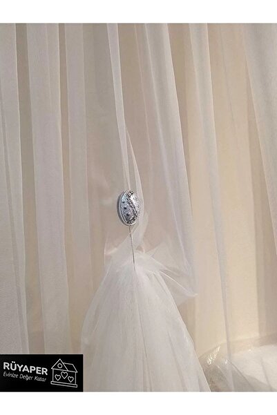 RÜYAPER Silver Color 1 Piece - Magnetized Tulle Curtain Collection Latch