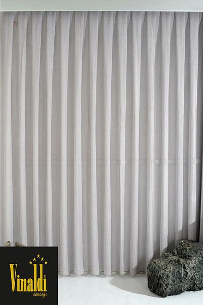 Vinaldi Rüyaper New Season Gray Natural Linen Tulle Curtain Suitable for Every Room Does Not Want Ironing Frequent Pleated