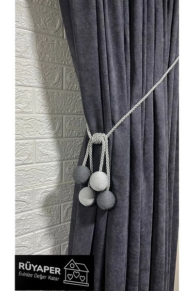 RÜYAPER 4 Ball Gray Anthracite Background Curtain Connection Apparatus - 1 Piece