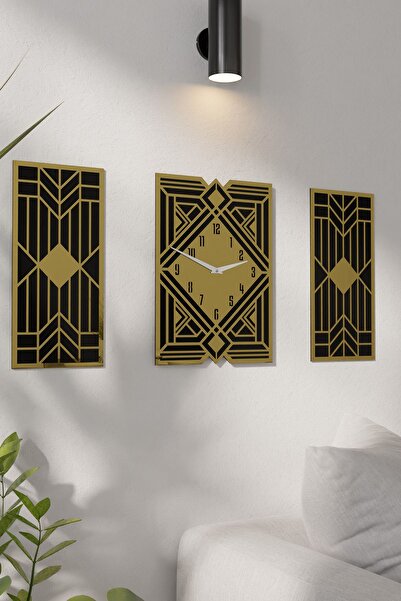 acargrafik Dekoratif Lüx Gold Ayna Pleksili Duvar Saati