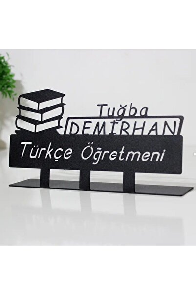 3art Metal Öğretmen Masaüstü İsimlik - Kişiye Özel Metal Masa İsimliği - Hedi...