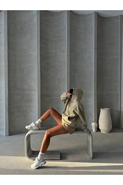 İLKCET MODA Oversize Γυναικείο Φούτερ - Με Δαντέλα Λεπτομέρεια