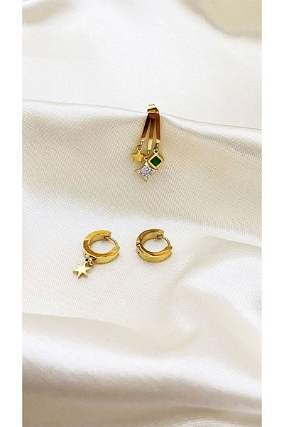 Eylülün Takısı Gold Color Steel Earrings