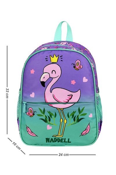 Niss Store Waddell Licensed Green Flamingo Patterned Combination Kindergarten and Lunch Box