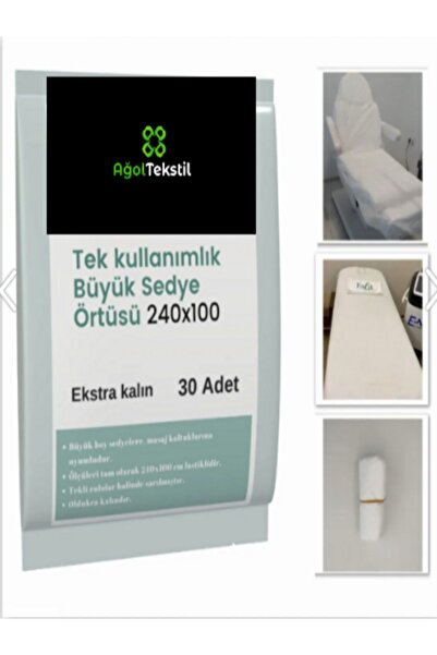 ağol tekstil غطاء نقالة كبير للاستعمال مرة واحدة – 100×240 سم (30 قطعة مطاطية)