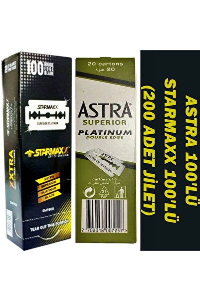 Astra Çift Kenarlı 100'lü Jilet, Starmaxx Çift Kenarlı 100'lü Jilet (200 Adet...