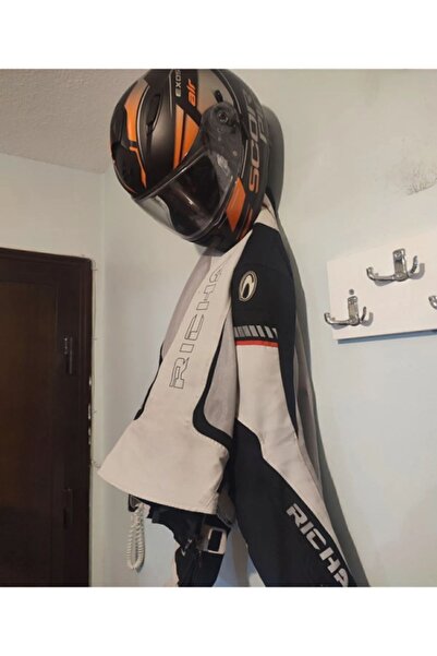 CANEREGE Motosiklet Bisiklet Scooter Kask Ve Mont Duvar Askısı Kask Tutucu Mont Askılıklı Vida Dübel Dahil V2