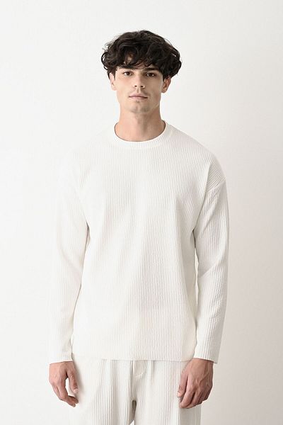 İLKCET MODA Ανδρικό φούτερ με ραβδώσεις Oversize - Άνετη εφαρμογή