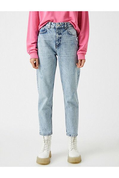DRC trend Blugi din denim cu talie înaltă din Lycra Mom Snow în aer liber