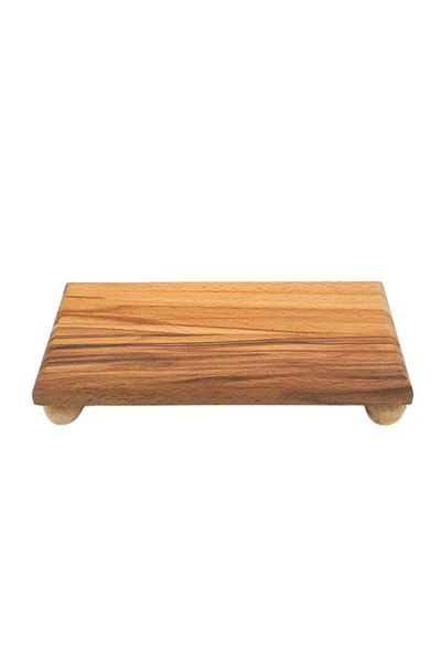 Woodcept 21cm Wooden Presentation and Oil Pot Stand with Marble Legs - Riser and Organizer