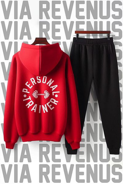 Vordevia Personal Trainer Printed Unisex Wide Fit Soft Fabric Hooded Tracksuit Set