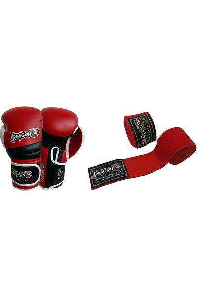Dragondo Attack Set of 2 Muaythai Boxing Gloves and Bandage Kick Boxing