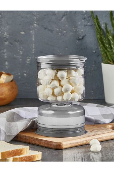 VİP AHMET Cheese Pickle Olive Storage Container 1250 ml Hourglass Pickle Storage Container Olive Storage Container with Strainer