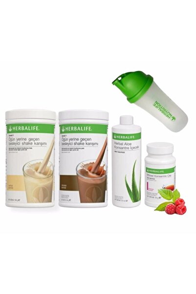 Herbalife Set 2 Adet Shake (VANİLYA-ÇİKOLATA) 1 Ad. Aloevera 1 Ad. Ahududu Çay 50 gr Ve Shaker