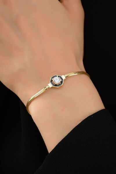 Çgk Çiğdem Gürel Kuyumculuk 14 Ayar Mineli Balık Sırtı Altın Bileklik