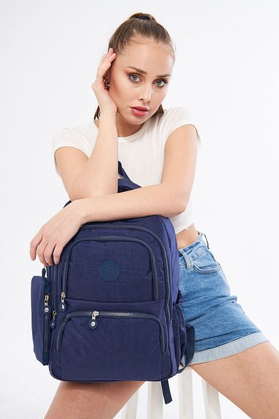 MUBO Unisex Crinkle Waterproof Fabric Large Size Multi-Compartment School And Travel Backpack