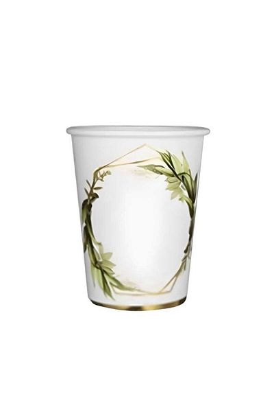 Öztürkpartievi 12 Person - Gold Leaf Patterned Paper Cup